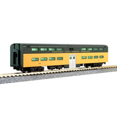 Kato 106-0046 - N Scale - Chicago & North Western 400 Starter Set - Standard DC -- E8A #5022A, 5 Bi-Level Cars; Unitrack Oval, Power Pack