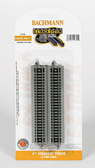 Bachmann 44811 - N Scale - Straight Track w/Nickel Silver Rail & Gray Roadbed - E-Z Track(R) -- 5" 12.7cm pkg(6)